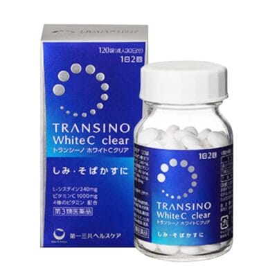 Viên uống Transino White C Clear 120 viên màu xanh